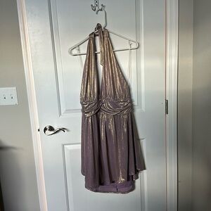 Wild fable purple metallic halter neck dress